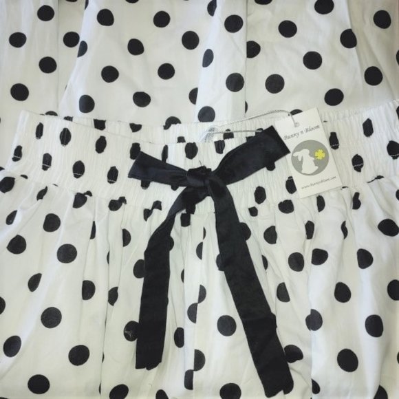 Bunny n Bloom White Black Polka Dot Full Skirl Culottes Size M NWT - Picture 4 of 6